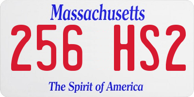 MA license plate 256HS2