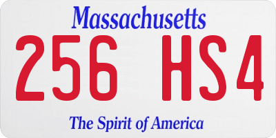 MA license plate 256HS4
