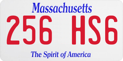 MA license plate 256HS6