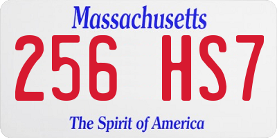 MA license plate 256HS7
