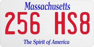 MA license plate 256HS8