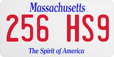 MA license plate 256HS9