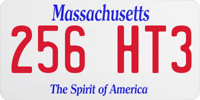 MA license plate 256HT3