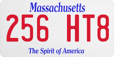 MA license plate 256HT8
