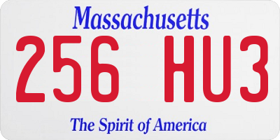 MA license plate 256HU3