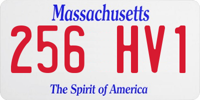 MA license plate 256HV1