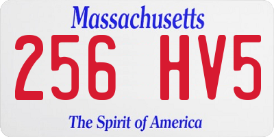 MA license plate 256HV5