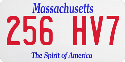 MA license plate 256HV7
