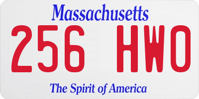 MA license plate 256HW0