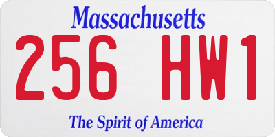 MA license plate 256HW1