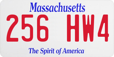MA license plate 256HW4