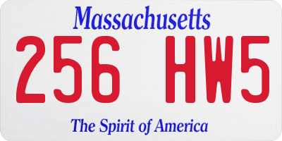 MA license plate 256HW5