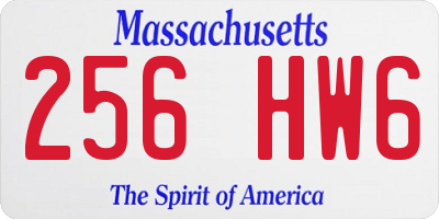 MA license plate 256HW6