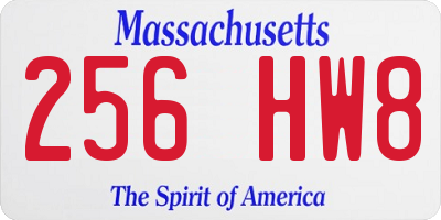 MA license plate 256HW8