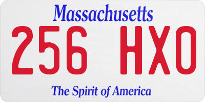 MA license plate 256HX0