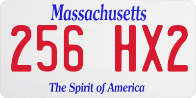 MA license plate 256HX2