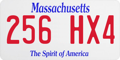 MA license plate 256HX4