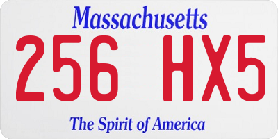 MA license plate 256HX5
