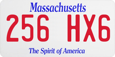 MA license plate 256HX6