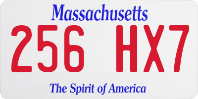 MA license plate 256HX7