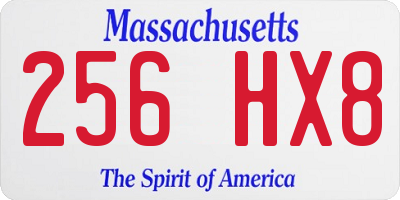 MA license plate 256HX8