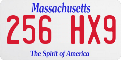 MA license plate 256HX9