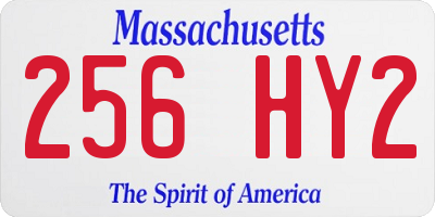 MA license plate 256HY2