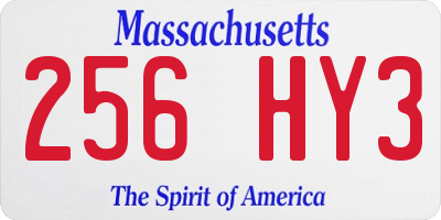 MA license plate 256HY3