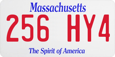 MA license plate 256HY4