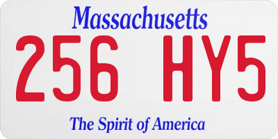 MA license plate 256HY5