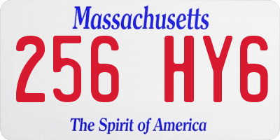 MA license plate 256HY6