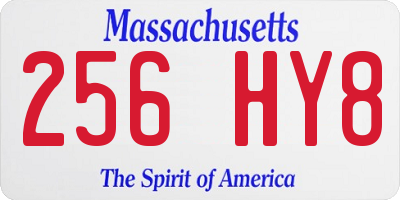 MA license plate 256HY8