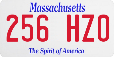 MA license plate 256HZ0