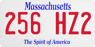 MA license plate 256HZ2