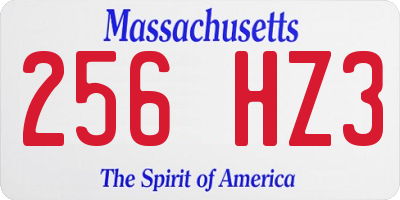 MA license plate 256HZ3