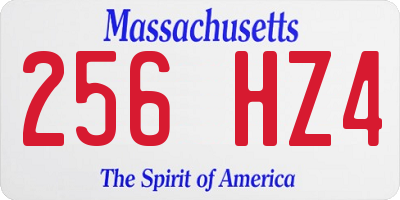MA license plate 256HZ4