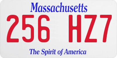 MA license plate 256HZ7