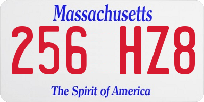 MA license plate 256HZ8