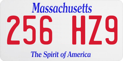 MA license plate 256HZ9