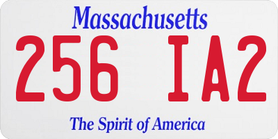 MA license plate 256IA2