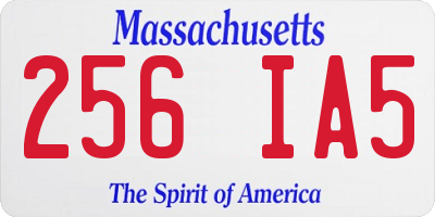 MA license plate 256IA5