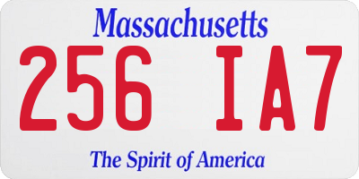 MA license plate 256IA7