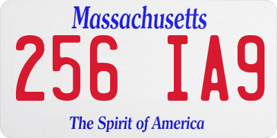 MA license plate 256IA9