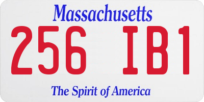MA license plate 256IB1