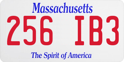 MA license plate 256IB3