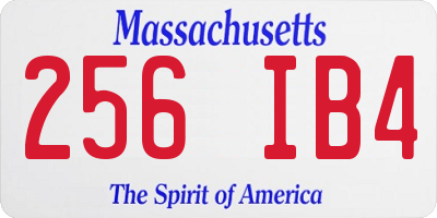 MA license plate 256IB4