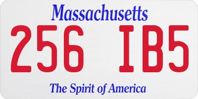 MA license plate 256IB5