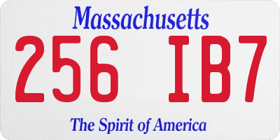 MA license plate 256IB7