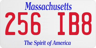 MA license plate 256IB8