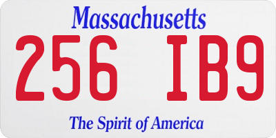 MA license plate 256IB9